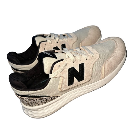 NEW BALANCE FRESH FOAM X-70 SNEAKERS CREAM & BLACK ANIMAL PRINT, SIZE 8 - Picture 5 of 8